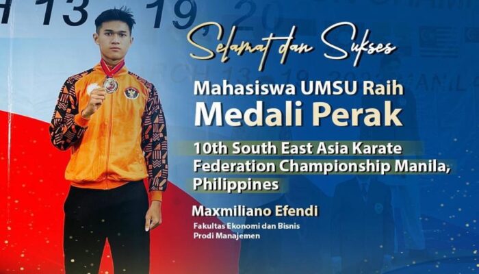Membanggakan, Mahasiswa UMSU Sumbang Perak Kejuaraan Karate Asia Tenggara Di Manila