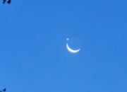 Indahnya Bulan Sabit Bersanding Venus Hari Kedua Ramadhan 1444 H