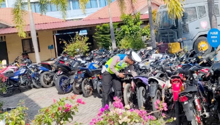 Polres Pidie Amankan Puluhan Sepeda Motor Knalpot Brong