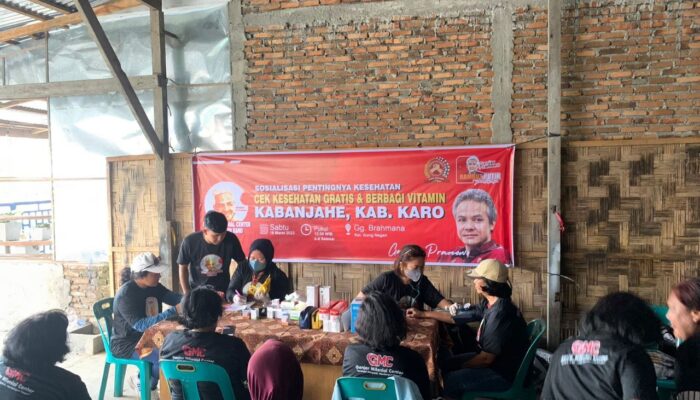 Ganjar Milenial Center Sumut Gelar Kegiatan Pemeriksaan Kesehatan Gratis untuk Warga Karo