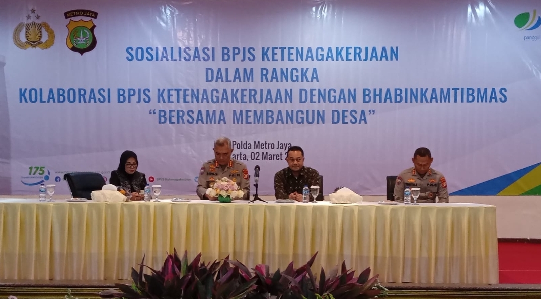 Bhabinkamtibmas Polda Metro Jaya Ikuti Sosialisasi BPJS Ketenagakerjaan