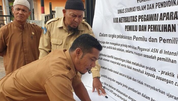 ASN Dinas Syariat Islam Kota Langsa Ikrar Netralitas Pemilu 2024