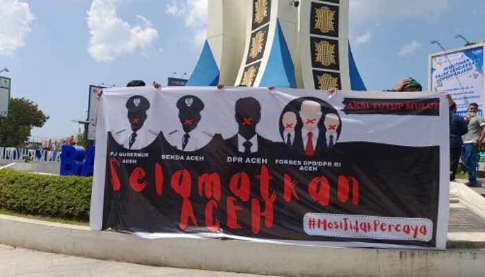 Mosi Tak Percaya Pada Pj Gubernur Aceh, IMPAS Gelar Aksi Tutup Mulut