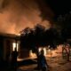 KEBAKARAN yang menghanguskan tiga unit rumah di Kota Subulussalam. (Waspada/Ist)
