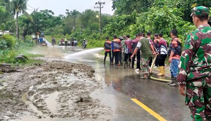 Sempat Longsor, Jalan Sinabang- Bandara Lasikin Sudah Dibersihkan