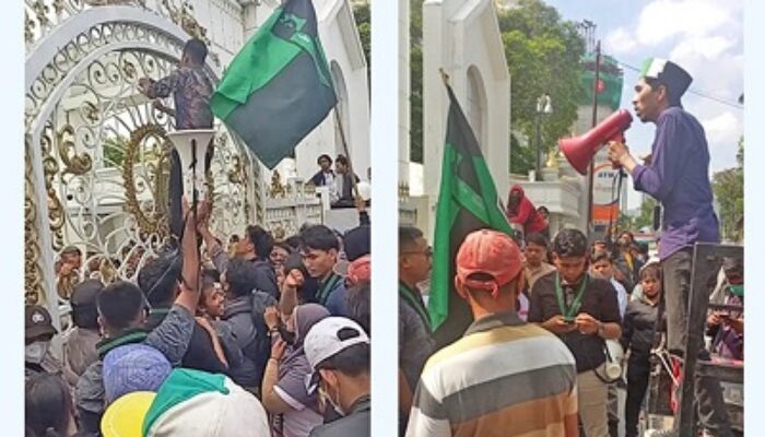 Massa Demo Kantor Gubsu, Pembangunan Sport Center Di Desa Sena Rugikan Masyarakat