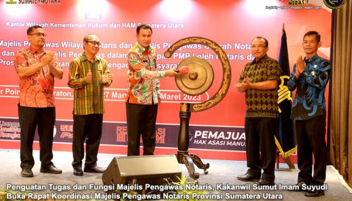 Kakanwil Kemenkumham Sumut Buka Rakor Majelis Pengawas Notaris<br>