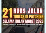 Selama Maret 2023, UPT Wilayah Barat Dinas SDABMBK Kota Medan Tuntaskan Patching Di 21 Ruas Jalan Kota Medan