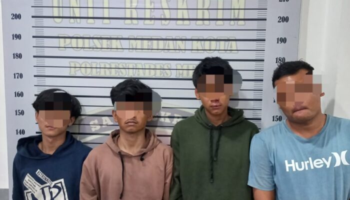 Buat Resah Warga, Polsek Medan Kota Amankan 4 Remaja Geng Motor
