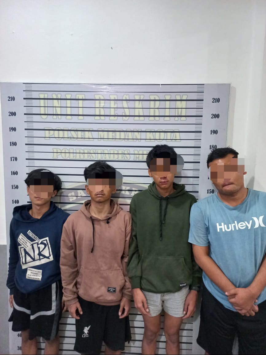 Buat Resah Warga, Polsek Medan Kota Amankan 4 Remaja Geng Motor