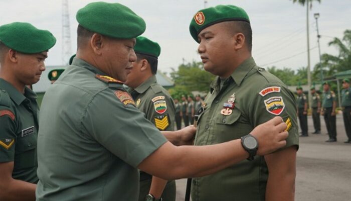 Danrem 022/PT Lantik Personel Yang Naik Pangkat