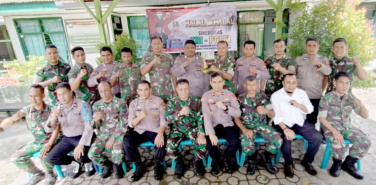 Koramil 07 Dan Polsek Simpang Tiga Gelar Halalbihalal
