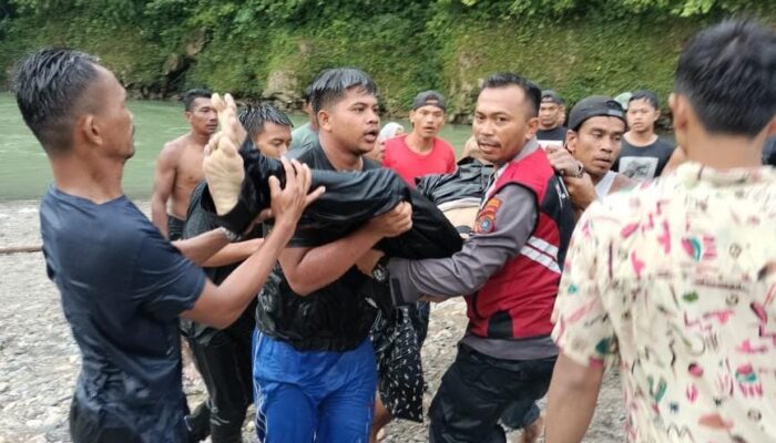 Polsek Tamiang Hulu Evakuasi Korban Hanyut Di Pamandian Wisata Kaloy