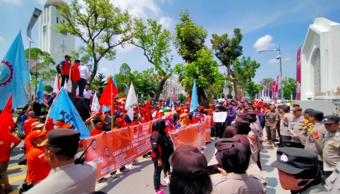Polrestabes Medan Kawal Aksi Unjuk Rasa Hari Butuh Internasional