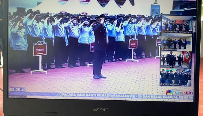 Rutan Singkil Ikuti Upacara HBP Ke-59 Secara Virtual