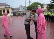 Kapolres Langsa Pimpin Upacara Kenaikan Pangkat Pengabdian AKP Idris