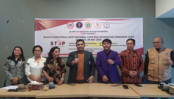 Aksi Nasional Stop RUU Kesehatan, Lima OP Kesehatan Medan Kirim Massa