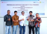 PLN UIP Sumbagut menerima sertipikat Gardu Induk (GI) Samalanga, dari Kantor Pertanahan (Kantah) Bireun, Jumat (12/5/2023).