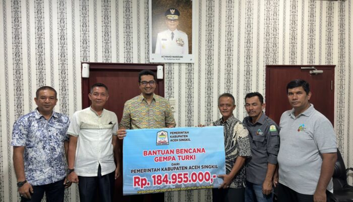 Aceh Singkil Salurkan Donasi Rp184 Juta Lebih Untuk Korban Gempa Turki