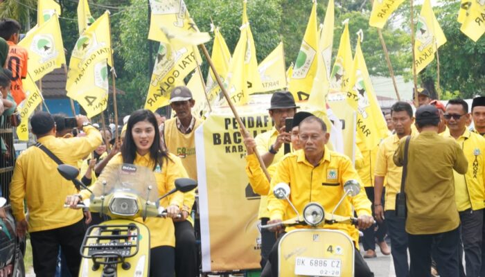 Sepasang Vespa Dan 4 Becak, Iringi Golkar Deliserdang Daftarkan 50 Bacaleg