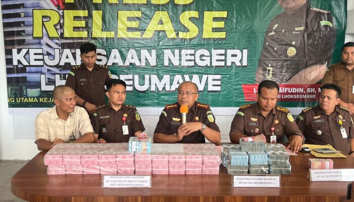 Tersandung Korupsi RS PT. Arun, Jaksa Sita Rp4,7 M