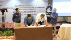 PLN Unit Induk Distribusi (UID) Sumatera Utara melakukan penandatanganan Surat Perjanjian Jual Beli Tenaga Listrik (SPJBTL) permohonan pasang baru dan penambahan daya serentak sebanyak 6 pelanggan Tegangan Menengah dengan total daya 15.820 Kilo Volt Ampere (kVA).