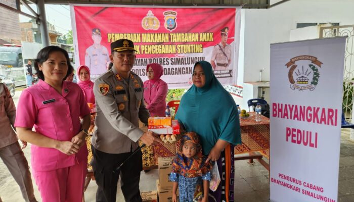 Cegah Stunting Kapolres Simalungun Beri PMT 110 Anak Asuh Tahap IV