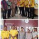 Pendaftaran sekaligus penyerahan berkas Bacaleg Partai Golkar di kantor KPU Kabupaten Toba, Minggu (14/5). Waspada/Ramsiana Gultom