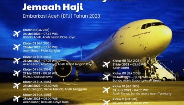 Ini Jadwal Keberangkatan Jamaah Haji Aceh 1444 H/2023