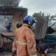 DUA rumah semi permanen di Desa Laehole hangus terbakar.Waspada/ist