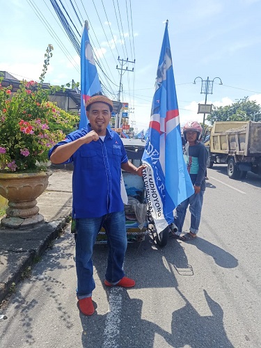 Hasan Gayo, pemilik Warkop Sena Rebung, Bacaleg DPR Aceh. Waspada/Ist