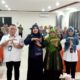 Kepala BPJamsostek Cabang Padangsidempuan Dr. Sanco Simanullang, ST, MT, IPM, ASEAN Eng (2 kiri) dan Kepala BPJamsostek Mandailing Natal, Rolan Lumbang Tobing (kanan) foto bersama dengan Kepala BPS Padangsidempuan Hafsyah Aprilia, S.Si, M.Si (3 kri), Senin (22/5). Waspada/ist.