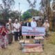 Ketua MPD PKS, Ustaz Awaluddin Bancin (kiri) dan Pimpinan Ponpes Nurul Aqlam, Indra Nasutin (dua kiri) dan Bacaleg PKS di lokasi kebakaran. (Waspada/Ist)