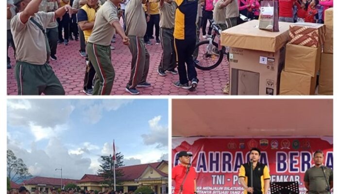 TNI-POLRI Bersama Pemkab Toba Gelar Olahraga Bersama