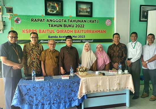 Pengurus Baitul Qiradh Baiturrahman (BQB) menggelar Rapat Anggota Tahunan (RAT) BQB Tahun Buku 2022 di Banda Aceh, Selasa (30/05/23). (Waspada/T.Mansursyah)