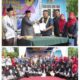 45 guru dan murid SK Seri Kelana Malaysia disambut meriah guru-guru dan murid YPI Asy Syafi’iyah Internasional Medan. Kedua sekolah Indonesia dan Malaysia itu telah menandatangani MoU program pertukran guru dan pelajar. Waspada/Surya Efendi