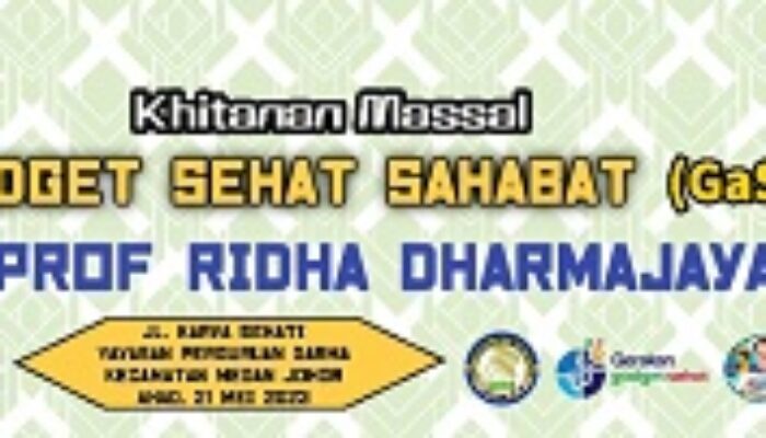 Mei Hingga Juni, Prof.Ridha Dharmajaya Gelar Khitanan Massal Di 4 Kecamatan Di Medan