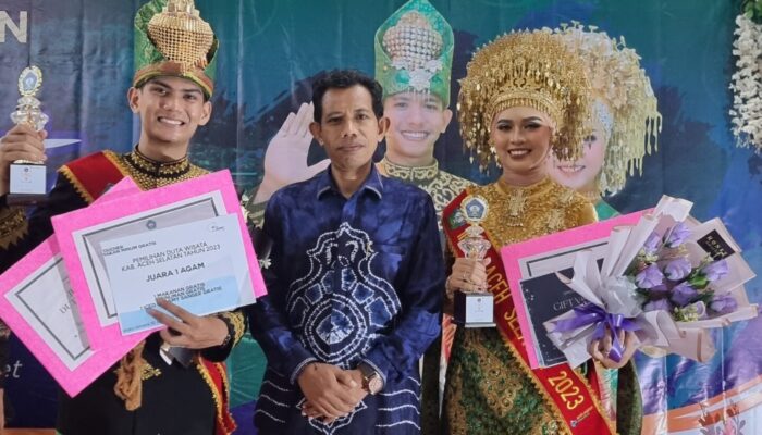 Teguh Darmawan Dan Geubrina Zikra Barizki Duta Wisata Aceh Selatan 2023