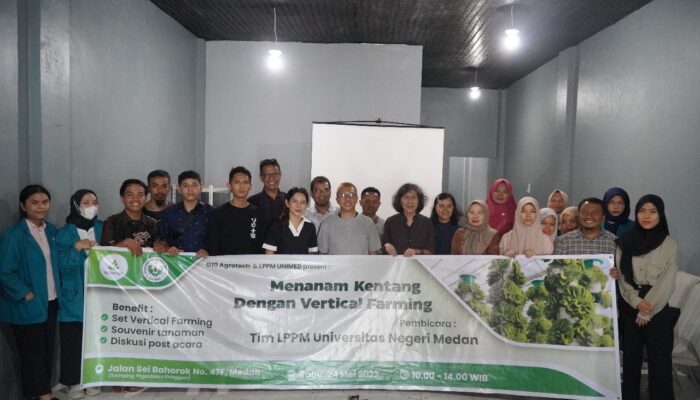 Dosen Unimed Dan PT. G10 Agrotech Perkenalkan Teknologi “Vertical Farming” Untuk Petani Kentang