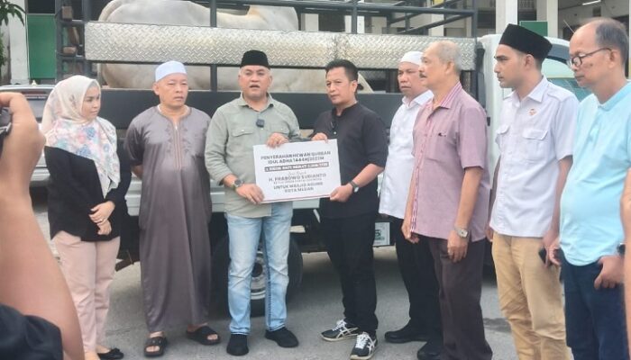 Ketua Umum DPP Partai Gerindra H Prabowo Subianto Serahkan Hewan Kurban Ke Besilam, Al Washliyah Dan Masjid Agung