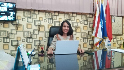 KEPALA SMKN 1 Medan, May Gloria Sabrina Meliala, S. Pd, MM. Waspada/ist
