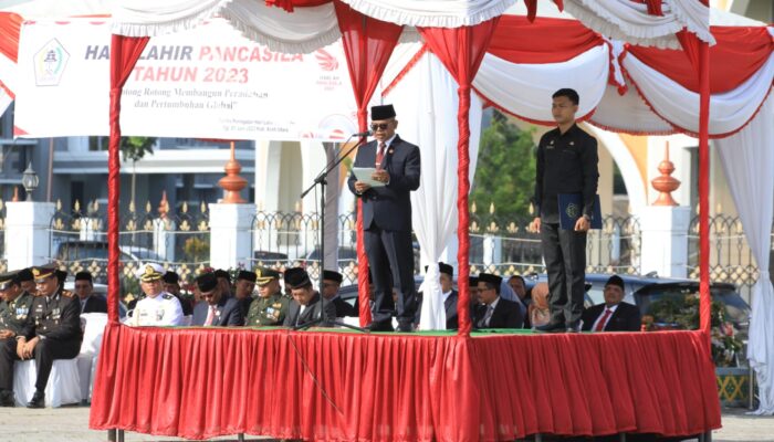 Dr A Murtala, MSi Pembina Upacara Peringatan Harlah Pancasila Di Aceh Utara