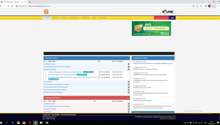 LPSE Simeulue Sudah Normal
