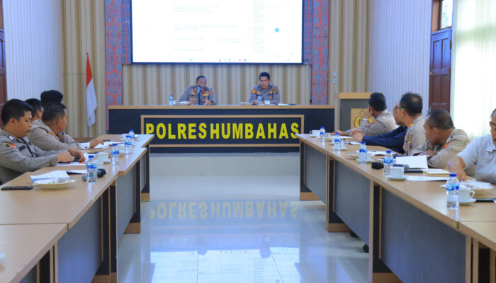 Polres Humbahas Rapat Persiapan HUT Ke-77 Bhayangkara