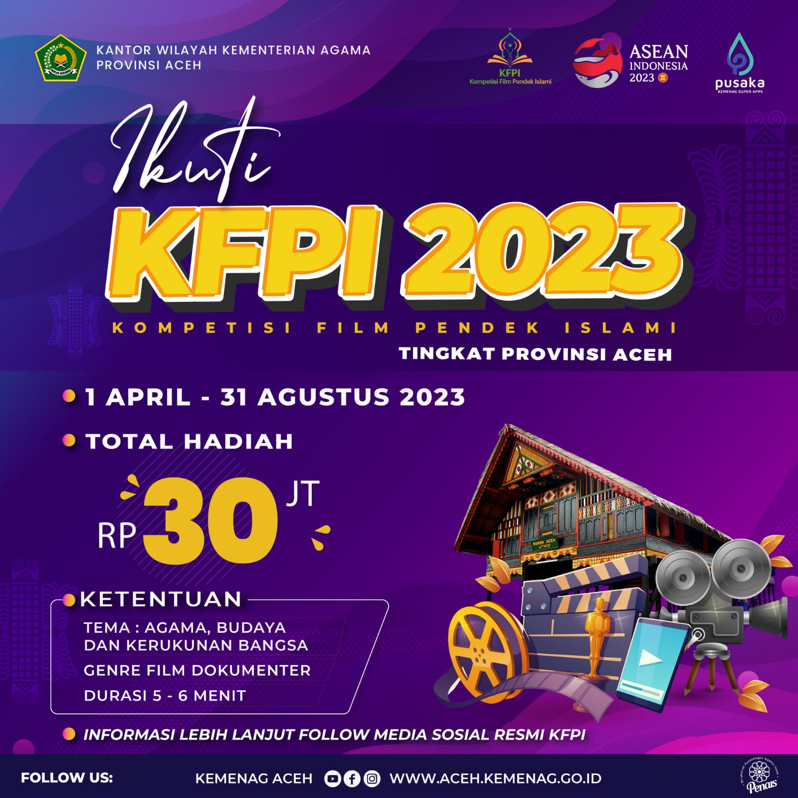 Kanwil Kemenag Aceh Gelar Kompetisi Film Pendek Islami 2023