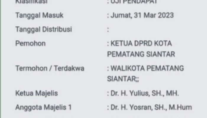 MA Tolak Permohonan Pemberhentian Wali Kota P. Siantar