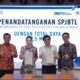 Foto bersama pada penandatanganan PJBTL antara Manager UP3 Lubuk Pakam Darwin Simanjuntak dengan PT Energy Oleo Persada disaksikan GM PLN UID Sumatera Utara (kiri) dan Senior Manager Niaga dan Pemasaran Nova Sagita.
