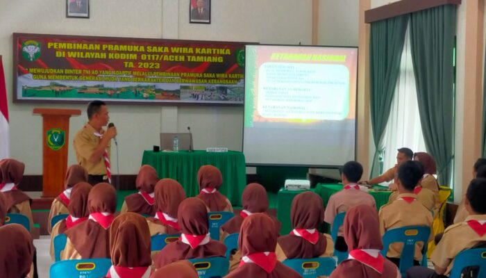 Kodim Aceh Tamiang Bina Anggota Pramuka