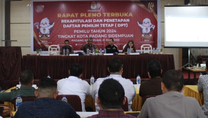 KPU Padangsidimpuan Tetapkan DPT Pemilu 2024 Sebanyak 161.204 Pemilih