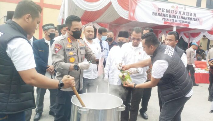 Polresta DS Musnahkan 172 Kg Ganja, 9.452 Ekstasi Dan 19 Kg Sabu